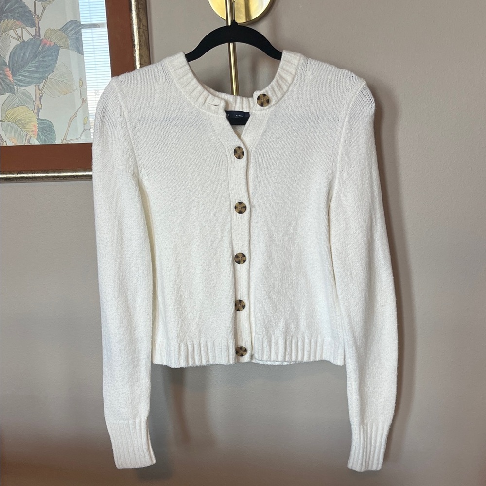 GAP White Button-Up Cardigan